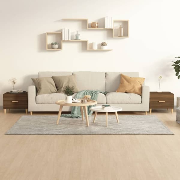 vidaXL sofaborde 2 stk. 50x50x40 cm konstrueret træ brun egetræsfarve -  Sofaborde