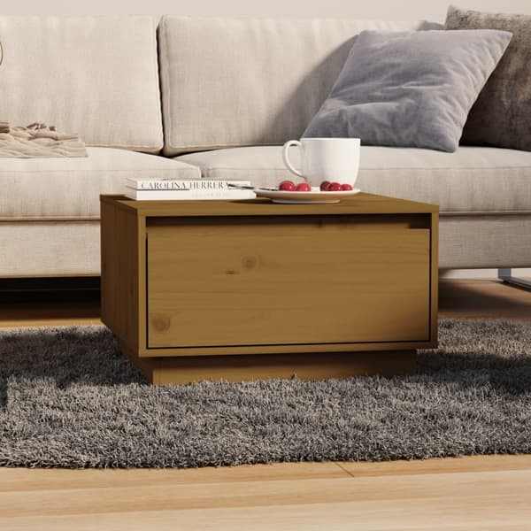 vidaXL Soffbord honungsbrun 55x56x32 cm massiv furu - Soffbord