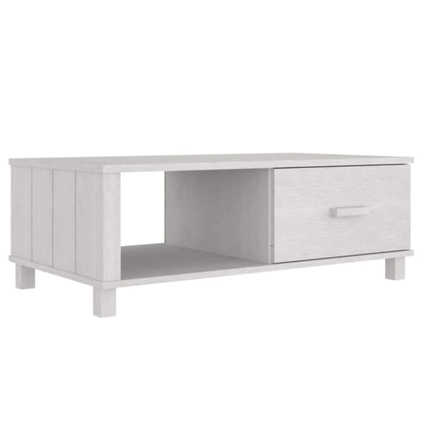 vidaXL sofabord HAMAR 100x55x35 cm massivt fyrretræ hvid - Sofaborde
