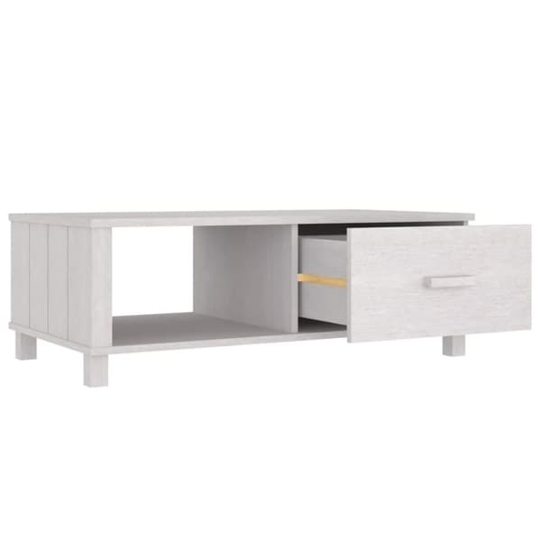 vidaXL sofabord HAMAR 100x55x35 cm massivt fyrretræ hvid - Sofaborde