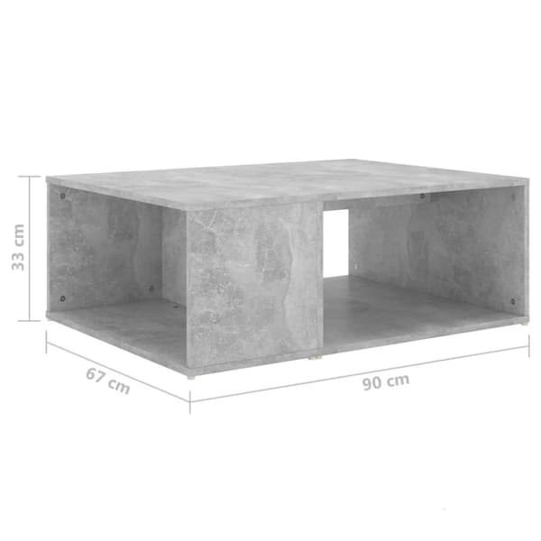 vidaXL sofabord 90x67x33 cm konstrueret træ betongrå -  Sofaborde