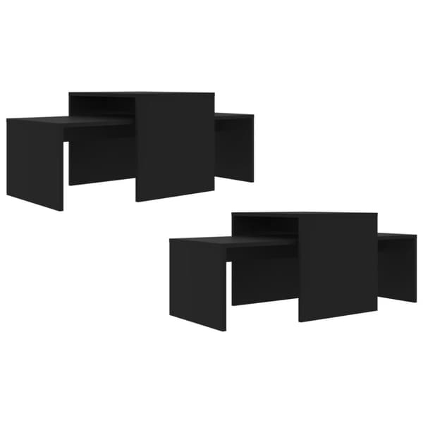 vidaXL Soffbord set svart 100x48x40 cm konstruerat trä - Soffbord