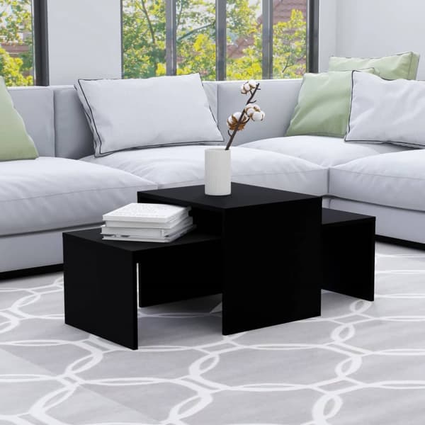 vidaXL Soffbord set svart 100x48x40 cm konstruerat trä - Soffbord