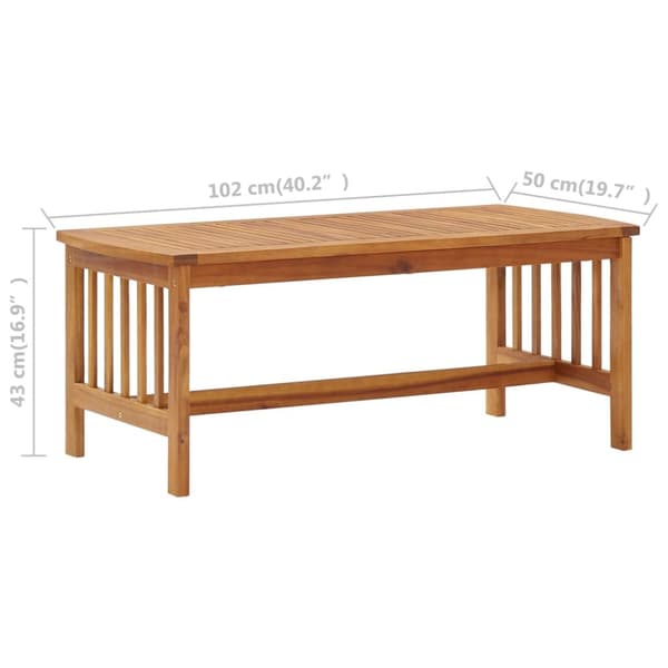 vidaXL sofabord 102x50x43 cm massivt akacietræ -  Sofaborde