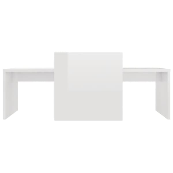 vidaXL Soffbord set vit högglans 100x48x40 cm konstruerat trä - Soffbord