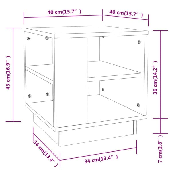 vidaXL sofabord 40x40x43 cm konstrueret træ sonoma-eg -  Sofaborde