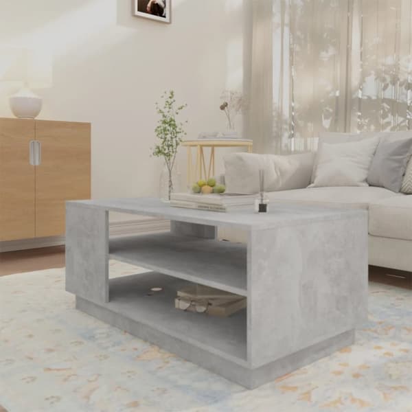 vidaXL Soffbord betonggrå 102x55x43 cm spånskiva - Soffbord