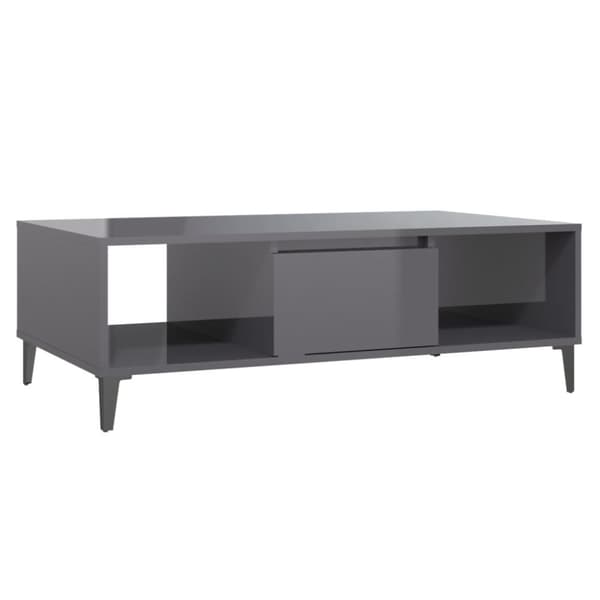 vidaXL Soffbord grå högglans 103,5x60x35 cm spånskiva -  Soffbord