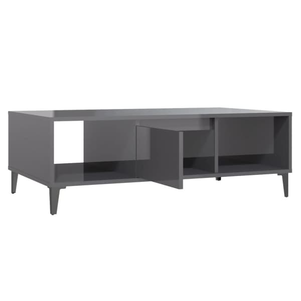 vidaXL Soffbord grå högglans 103,5x60x35 cm spånskiva -  Soffbord