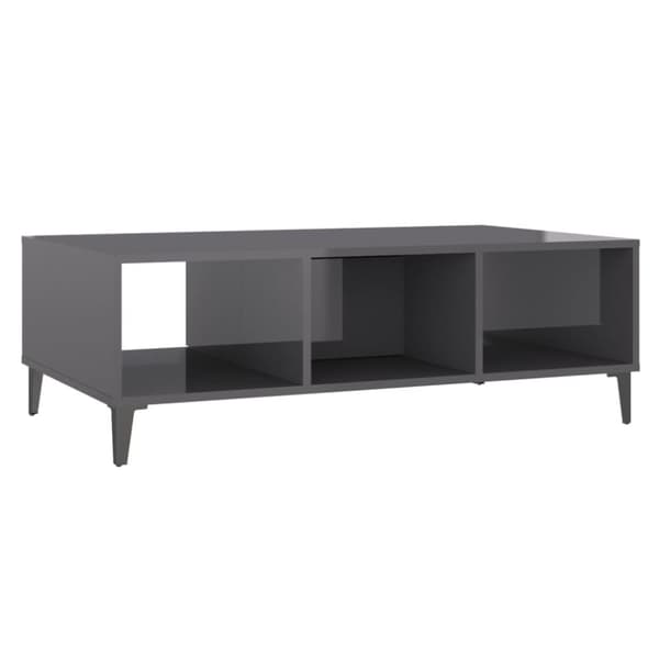 vidaXL Soffbord grå högglans 103,5x60x35 cm spånskiva -  Soffbord