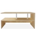 Miniatyrbillede 3 af 7: vidaXL sofabord spånplade 90 x 59 x 42 cm egetræ -  Sofaborde