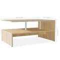 Miniatyrbillede 7 af 7: vidaXL sofabord spånplade 90 x 59 x 42 cm egetræ -  Sofaborde