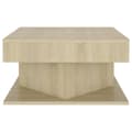 Miniatyrbillede 4 af 6: vidaXL sofabord 57x57x30 cm cm spånplade sonoma-eg -  Sofaborde