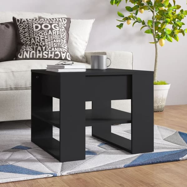 vidaXL Soffbord svart 55,5x55x45 cm konstruerat trä - Soffbord