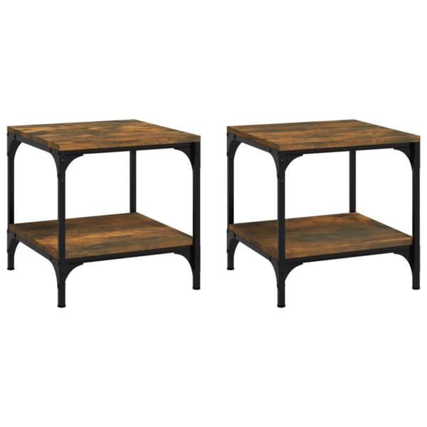 vidaXL sideborde 2 stk. 40x40x40 cm konstrueret træ røget egetræsfarve - Sofaborde