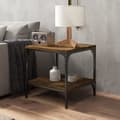 Miniatyrbillede 5 af 11: vidaXL sideborde 2 stk. 40x40x40 cm konstrueret træ røget egetræsfarve -  Sofaborde