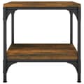 Miniatyrbillede 7 af 11: vidaXL sideborde 2 stk. 40x40x40 cm konstrueret træ røget egetræsfarve -  Sofaborde