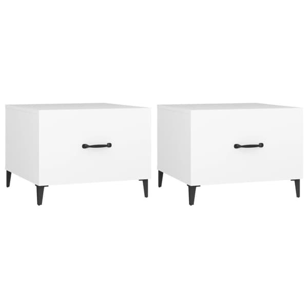 vidaXL sofabord med metalben 2 stk. 50x50x40 cm hvid - Sofaborde