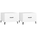 Miniatyrbillede 3 af 11: vidaXL sofabord med metalben 2 stk. 50x50x40 cm hvid -  Sofaborde