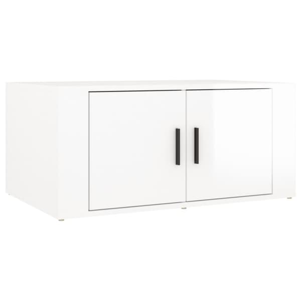 vidaXL Soffbord vit högglans 80x50x36 cm konstruerat trä - Soffbord