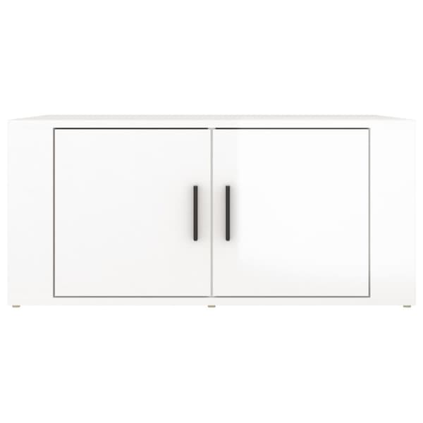 vidaXL Soffbord vit högglans 80x50x36 cm konstruerat trä - Soffbord