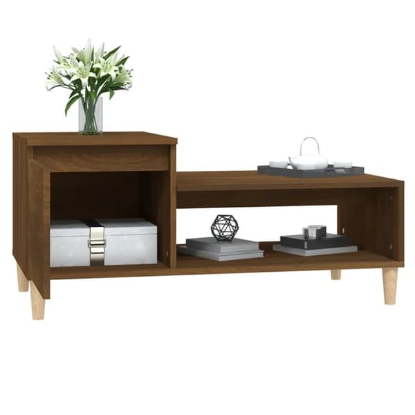 vidaXL sofabord 100x50x45 cm konstrueret træ brun egetræsfarve - Sofaborde