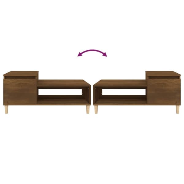 vidaXL sofabord 100x50x45 cm konstrueret træ brun egetræsfarve - Sofaborde