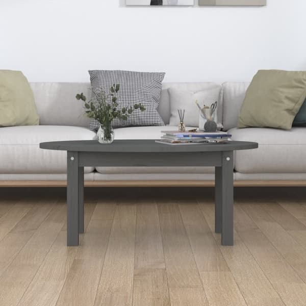 vidaXL sofabord 80x40x35 cm massivt fyrretræ grå -  Sofaborde