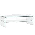 Miniatyrbild 6 av 6: vidaXL Soffbord genomskinlig 98x45x31 cm härdat glas -  Soffbord