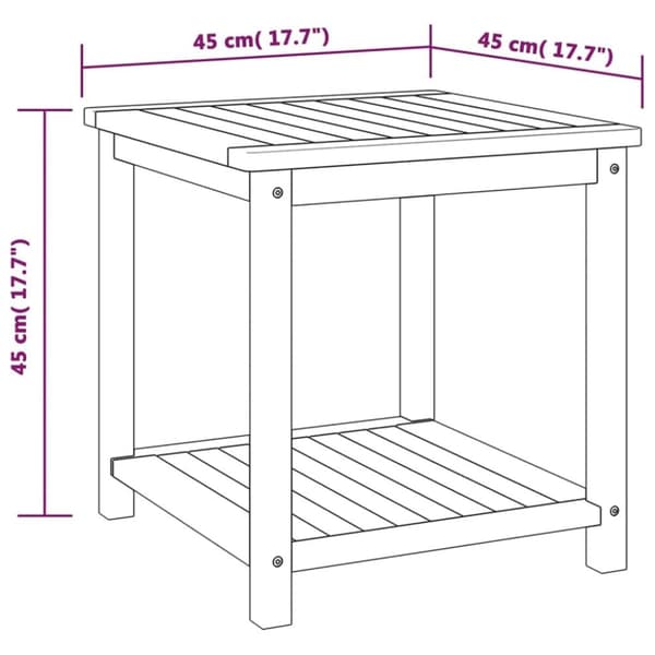 vidaXL sidebord 45 x 45 x 45 cm massivt akacietræ -  Sofaborde