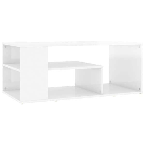vidaXL Soffbord vit högglans 100x50x40 cm spånskiva - Soffbord