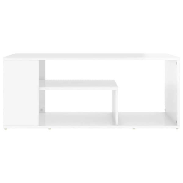 vidaXL Soffbord vit högglans 100x50x40 cm spånskiva - Soffbord