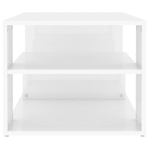 vidaXL Soffbord vit högglans 100x50x40 cm spånskiva - Soffbord