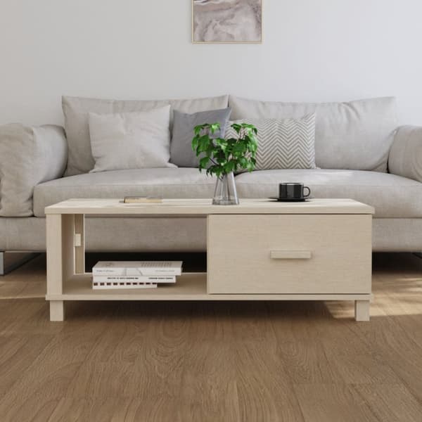 vidaXL sofabord HAMAR 100x55x35 cm massivt fyrretræ honningbrun -  Sofaborde