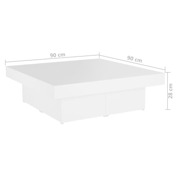 vidaXL Soffbord vit 90x90x28 cm konstruerat trä - Soffbord