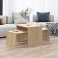 Miniatyrbillede 1 af 8: vidaXL sofabordssæt 100x48x40 cm konstrueret træ sonoma-eg -  Sofaborde