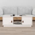 Miniatyrbillede 1 af 11: vidaXL sofabord 100x50x35 cm massivt fyrretræ hvid -  Sofaborde