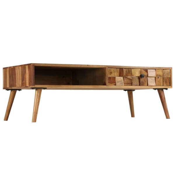 vidaXL Soffbord massivt sheshamträ med honungsfinish 110x50x37 cm - Soffbord