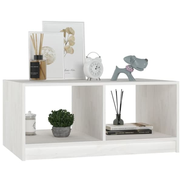 vidaXL Soffbord vit 75x50x33,5 cm massiv furu - Soffbord