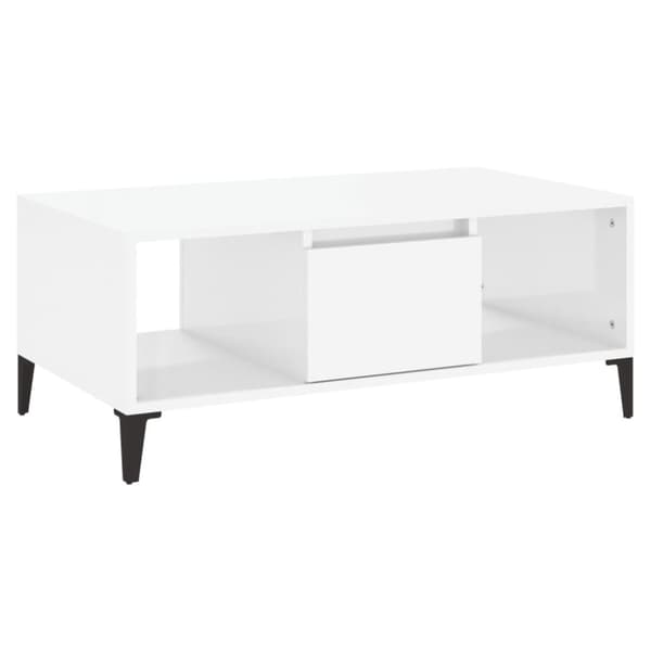 vidaXL Sohvapöytä korkeakiilto valkoinen 90x50x36,5 cm tekninen puu - Kahvipöydät