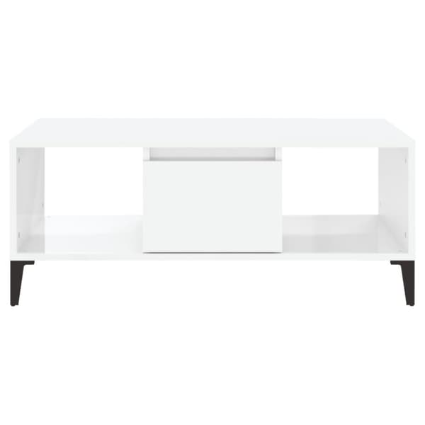 vidaXL Sohvapöytä korkeakiilto valkoinen 90x50x36,5 cm tekninen puu - Kahvipöydät