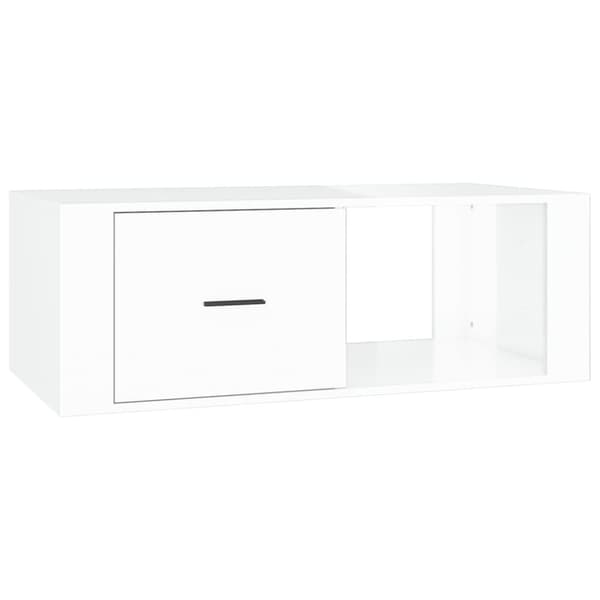 vidaXL Soffbord vit högglans 100x50,5x35 cm konstruerat trä - Soffbord