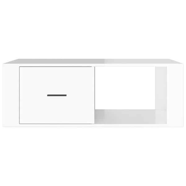 vidaXL Soffbord vit högglans 100x50,5x35 cm konstruerat trä - Soffbord