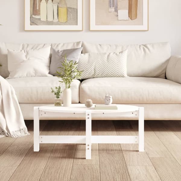 vidaXL Soffbord vit 87x48x35 cm massiv furu -  Soffbord