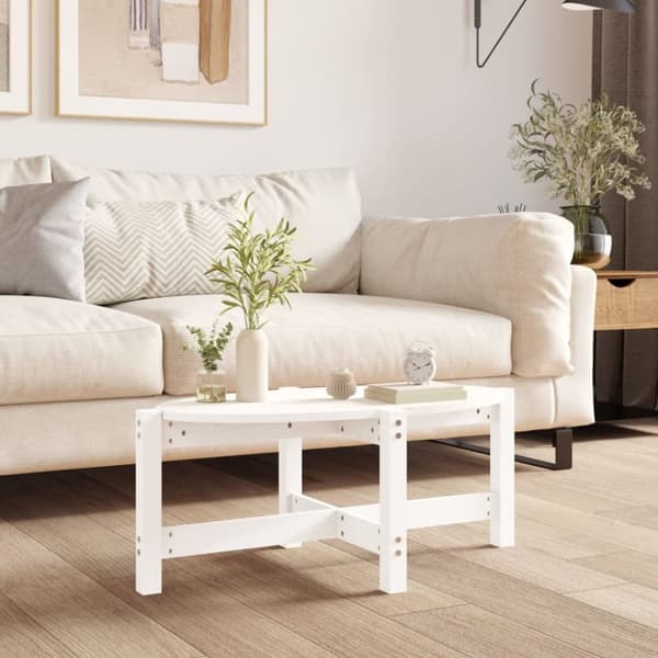 vidaXL Soffbord vit 87x48x35 cm massiv furu -  Soffbord