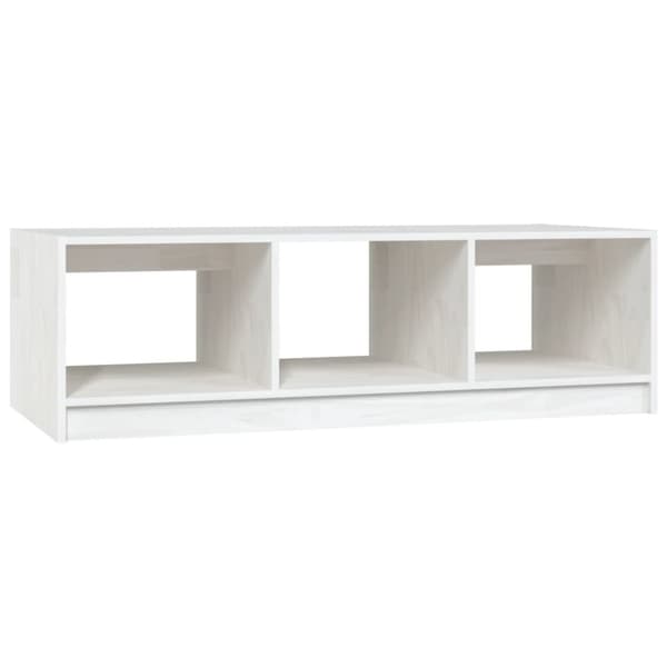 vidaXL Sohvapöytä valkoinen 110x50x34 cm täysi mänty -  Kahvipöydät