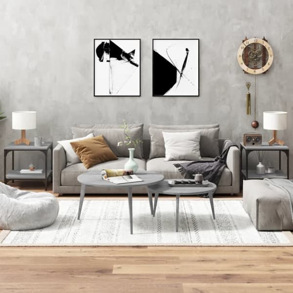 vidaXL sideborde 2 stk. 40x40x40 cm konstrueret træ grå sonoma-eg -  Sofaborde
