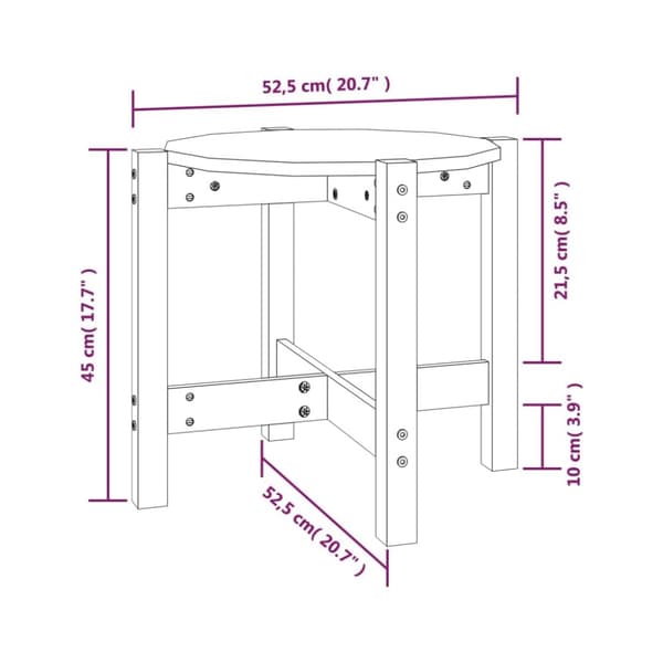 vidaXL Sohvapöytä harmaa Ø 52,5x45 cm täysi mänty -  Kahvipöydät