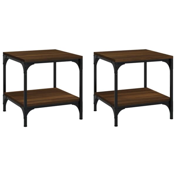 vidaXL sideborde 2 stk. 40x40x40 cm konstrueret træ brun egetræsfarve -  Sofaborde