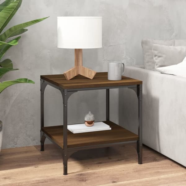 vidaXL sideborde 2 stk. 40x40x40 cm konstrueret træ brun egetræsfarve -  Sofaborde